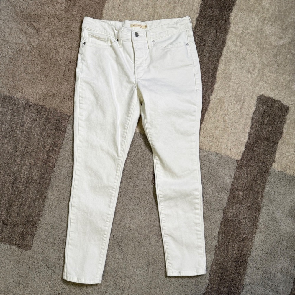 Levis 311 Shaping Skinny Jeans White Denim Womens 29x28 Mid Rise Stretch 5147